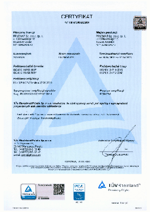certyfikat TUV