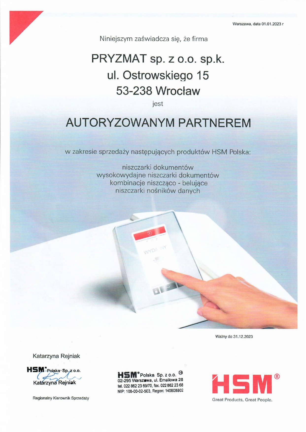 Autoryzowany Partner HSM 01.01.2023 page 0001