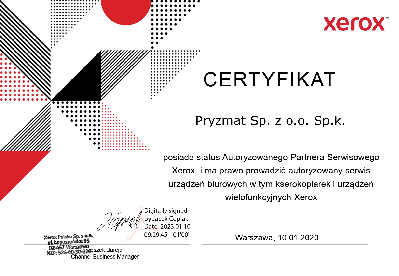 Certyfikat Xerox 2023 1 page 0001